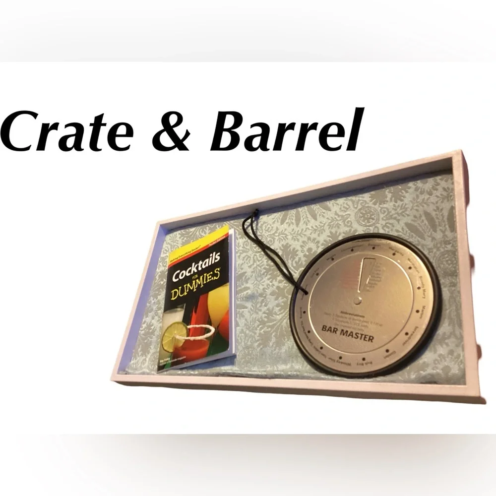 🚨 Crate & Barrel Bar Master Ring Plus Cocktails for Dummies Book